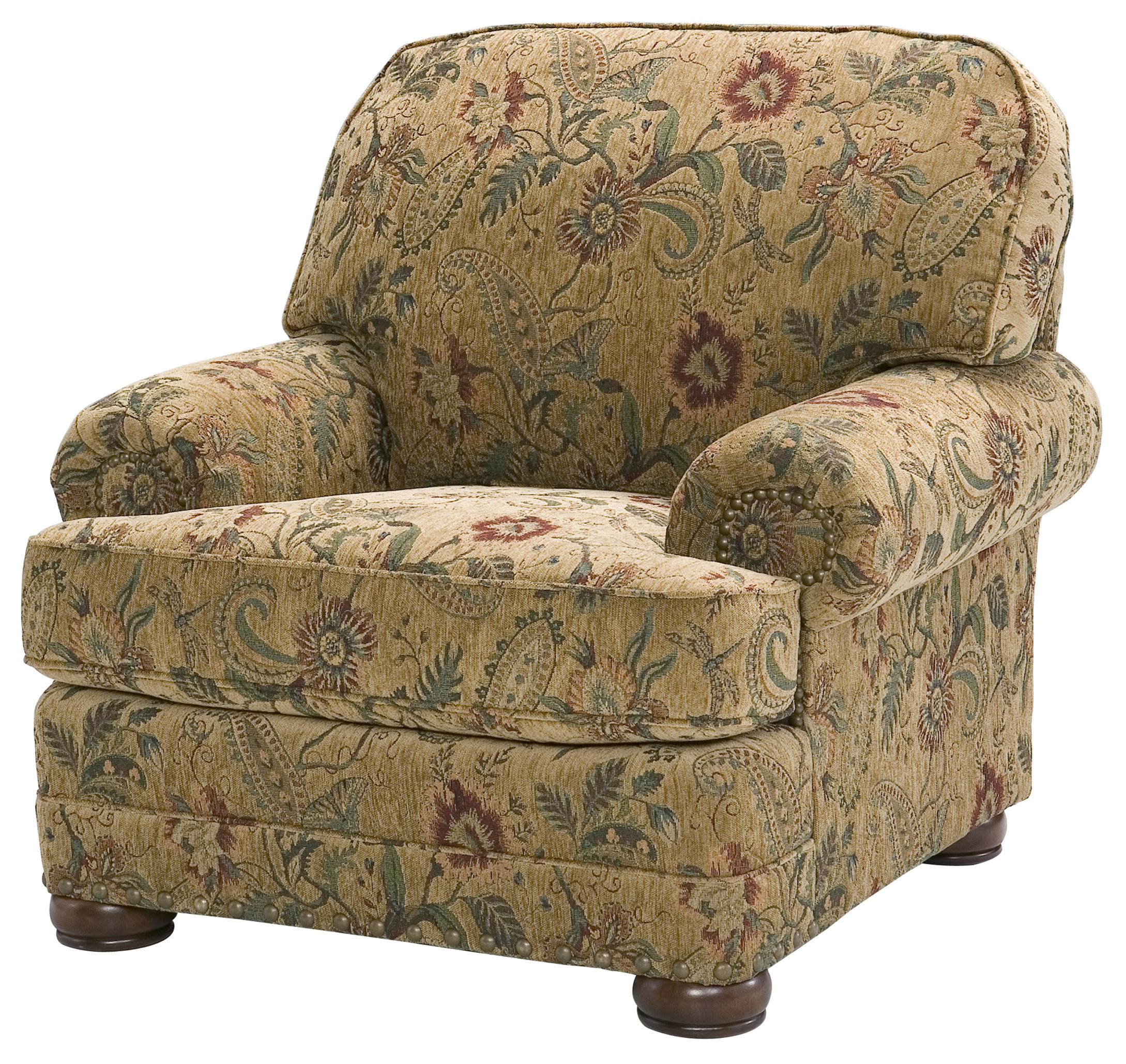 King Hickory Edward Comfortable Lounge Chair with Nail Head Trim